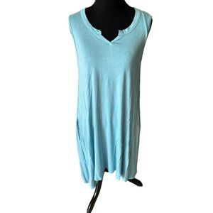 Soft Jersey Coco + Carmen tank tunic aqua t-shirt dress NWT S/M